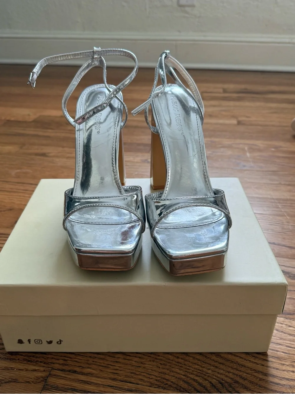 Silver Mirror Platform Heels
